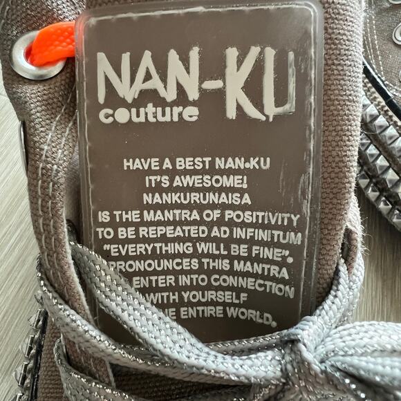 Nan-ku x Free People Cruise Studded Hi-Top Sneakers Size 38 US 8 Womens Gray NEW - Picture 5 of 14